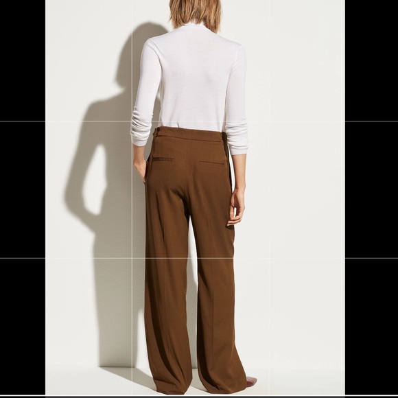 Vince Wide Leg Oversized Trouser Pants Brown Size 2 - Picture 2 of 16